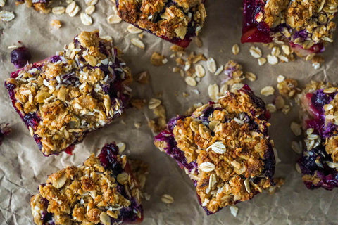 Healthy Pear and Blueberry Crumble Bars