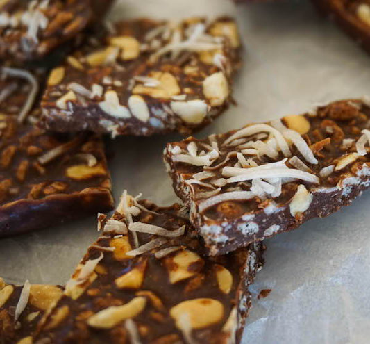 Homemade Chocolate with Peanuts and Rice Krispies - Nourished Natural Health