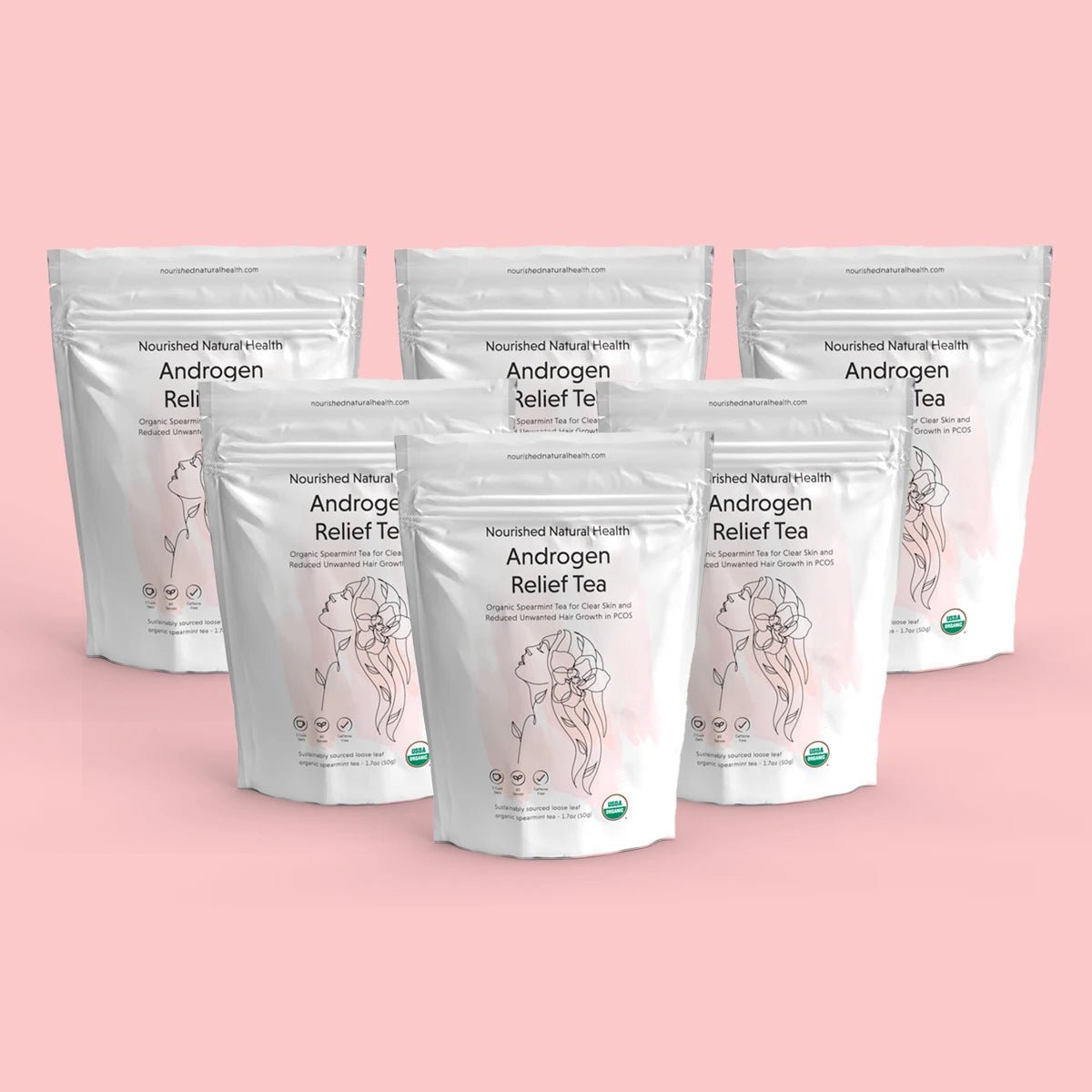 Nourished Androgen Relief Tea - 100% Certified Organic Spearmint Tea LIMITED RELEASE - Nourished Natural Health